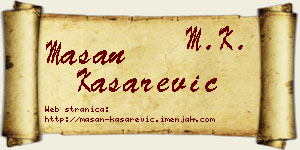 Mašan Kašarević vizit kartica